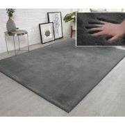 Fluffy vloerkleed - Effen Hoogpolig Super Zacht - Grijs - 120 X 170 CM