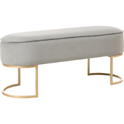 MILRY - Voetenbank - Lichtgrijs - Fluweel