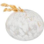 QUVIO Decoratieve vaas gevlekt – Glas – Wit