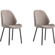 QUVIO Eetkamerstoelen Lola - Polyester - Staal - Grijs - Set van 2