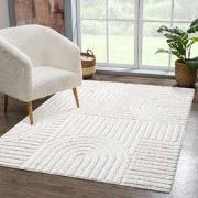 Vloerkleed Focus Japandi - Hoogpolig - Fluffy  - Scandinavisch - Creme...