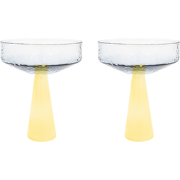 Champagne Coupe Claude | set van 2 | blauw/topaas