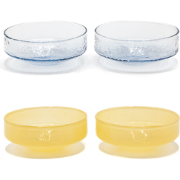 Schaaltje Claude | set van 4 | blauw / topaas