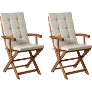 MAUI PREMIUM - Tuinstoel set van 2 - Taupe/Donkerbruin - Acaciahout