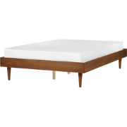 TOUCY - Tweepersoonsbed - Lichtbruin - 140 x 200 cm - Rubberhout