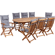 MAUI II - Tuinset voor 8 - Lichthout/Grijs- Acaciahout