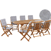 MAUI PREMIUM - Tuinset voor 8 - Grijsmelange - Acaciahout