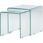 Cornelis glazen bijzettafels transparant - set van 2