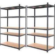 Set van 2 werkplaatsplanken 200x100x60 cm antraciet metaal