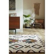 Hoogpolig vloerkleed - Berber Design Midar - 100% Wol - Shaggy - Multi...