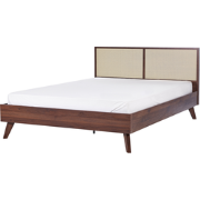 MONPAZIER  - Tweepersoonsbed - Donkerhout - 160 x 200 cm - Rotan