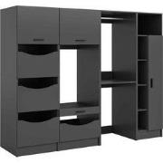 Wasmachine ombouwkast 4-delig Free 248x195x68 cm in antraciet – badkam...