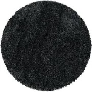 Luna Hoogpolig Effen Antraciet vloerkleed - Rond - 80 X 80 CM