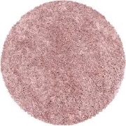 Azure Hoogpolig Effen Roze vloerkleed - Rond - 80 X 80 CM