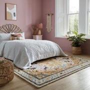 Dahlia Vintage Laagpolig - 100% Wol - Geel / Multi - 200 X 290 CM