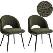 ONAGA - Eetkamerstoel set van 2 - Donkergroen - Bouclé