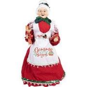 Clayre & Eef Kerstfiguur 45 cm Rood Textiel