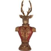 Clayre & Eef Decoratie Beeld Hert 16x14x36 cm Bruin Kunststof