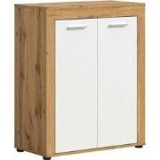 Jam Schoenenkast 2 Deuren Wit, Eik Decor