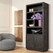 Boekenkast Brussel Black | 5 vakken - 2 deuren - Zwart - 91 x 51 x 206...
