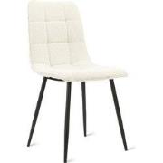 Eetkamerstoel Yerevan - Bouclé Ivoor - Eggshell - 54 cm x 88 cm x 46 c...