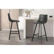 Barstoel 'Ozan' PU Zwart - 47 x  x 49 - Kunstleer