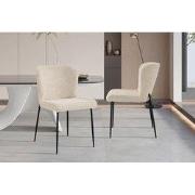 Stoel 'Lisa' Bouclé Beige - 50 x  x 62 - Textiel