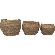 Clayre & Eef Opbergmand Set van 3 Ø 38x31 cm Bruin Zeegras