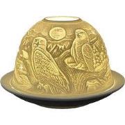 Clayre & Eef Waxinelichthouder Ø 12x8 cm Wit Porselein Uil