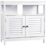 Meubel met witte wastafelonderkast, 2 deuren, 1 nis, L60cm