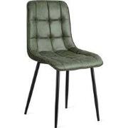 Eetkamerstoel Thimphu Microleder Groen - Green - 50 cm x 85 cm x 62 cm