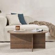 Ronde salontafel Dakota walnoot melamine 90x90x40 cm