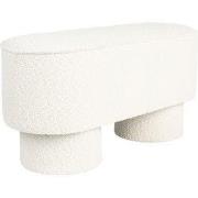 Bankje Wit Bouclé - 93x35x45cm - Halbankje - Marcos