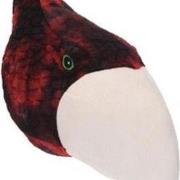 pluche dierenkop dinosaurus 42 cm  wanddecoratie Rood