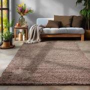 Tapijtenloods Basic Shaggy vloerkleed Taupe Hoogpolig- 140x200 CM
