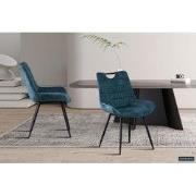 Stoel 'Nina' Fluweel Petrol - 625 x  x 62.5 - Textiel