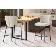 Tellerstoel 'Lisa' Bouclé Beige - 56 x  x 43.0 - Stof