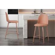 Barkruk 'Jasmin' Zitting PP kussen PU Terracotta