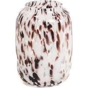 Vase  - Dots - Glass - Clear/Brown - 18x25cm