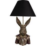 Clayre & Eef Tafellamp Konijn Ø 37x61 cm Goudkleurig Zwart Polyresin
