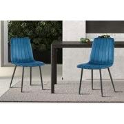 Stoel 'Willis' Fluweel Blauw - 55 x  x 45 - Velours, Metaal