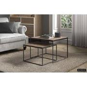 Salontafel 'Quinn' 2-delig Mango hout - 65 x  x 65 - Hout, Metaal