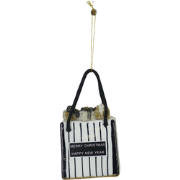 Xmas Hanger - Shopping bag- Black/ White/ Gold - 7x4x8,5cm