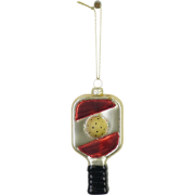 Xmas Hanger - Padel- Yellow/ Red - Glass - 5x3x10,5cm