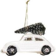 Xmas hanger - Beetle Car - Glass - White - 11x4,5x6,5cm