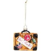Xmas Hanger - Suitcase - Glass - Gold - 8,5x3,5x8cm