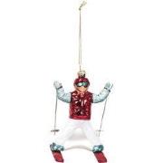Xmas Hanger - Skier - Glass - 8x8x12cm