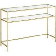 Metaalconsole met 2 glazen planken L90 cm - SELIA