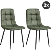 2x Eetkamerstoel Yerevan - Microleder Groen