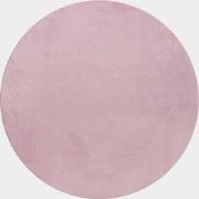 Pouffy Fluffy  - Hoogpolig  Rond Vloerkleed - Uni Kleur - Roze - Woonk...